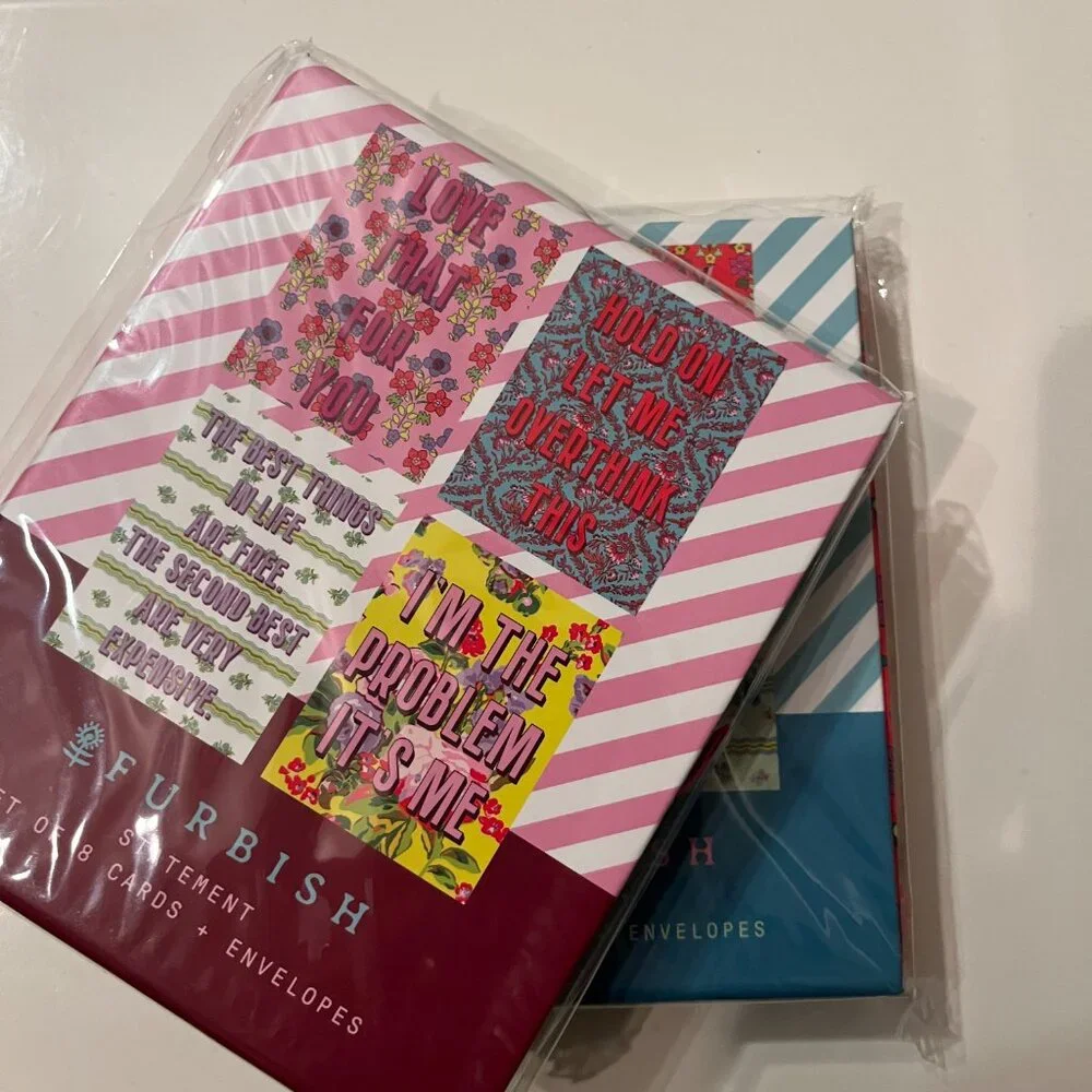 Sarcastic Note Cards Set of Two Boxes Funny Bright Stationery  Gift‎ (NEW)
